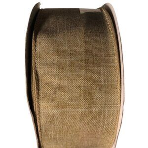 2.5" x 75 ft Wired Jumbo Craft Ribbon - Tan #1437-1